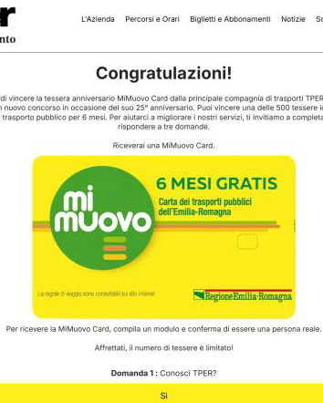 La truffa del trasporto gratis per 6 mesi