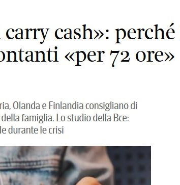 La BCE, i contanti in casa e l’allarmismo