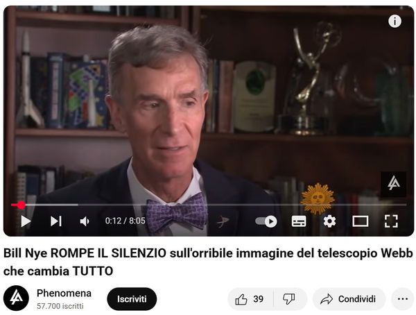 Bill Nye, il telescopio Webb e la fuffa al quadrato