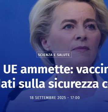 Vaccini e sicurezza, una nuova “ammissione”