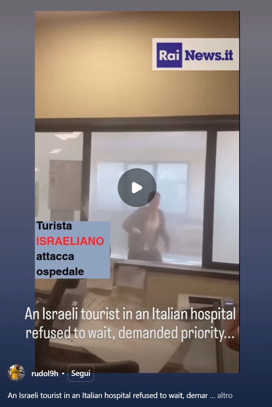 Il turista israeliano, l’ospedale e la fuffa