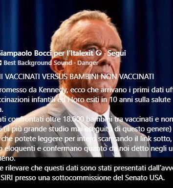 Bambini vaccinati VS bambini non vaccinati