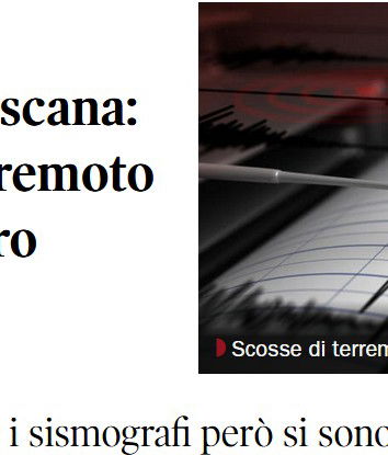 Lo sciame sismico in Toscana