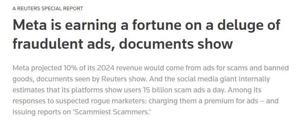Meta e lo scandalo delle pubblicità truffa