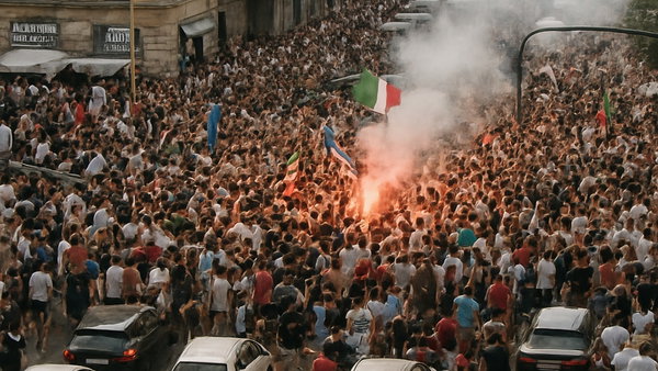 Il calcio e i festeggiamenti: Italia vs Marocco