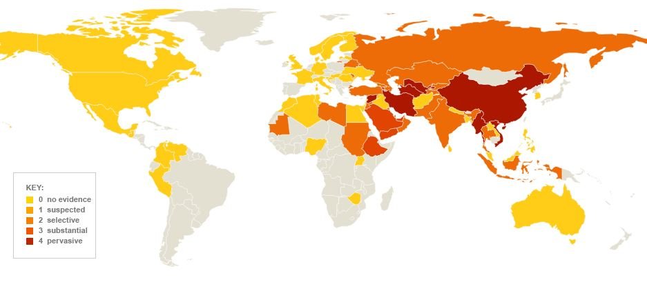 La Mappa Mondiale Della Censura Al Web Giornalettismo 