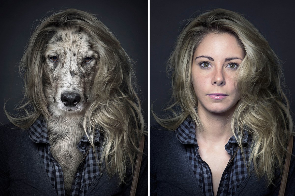 Человек стал животным. Себастьян Маньяни. Себастьян Маньяни фотограф портрет. Собаки похожие на людей. Животные похожи на хозяев.