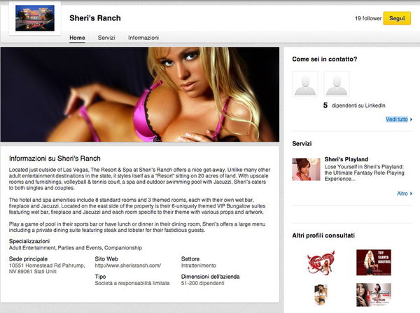 Una prostituta? Puoi trovarla subito… su Linkedin