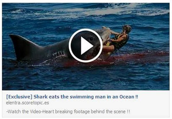 La truffa del video shock con lo squalo che mangia un uomo
