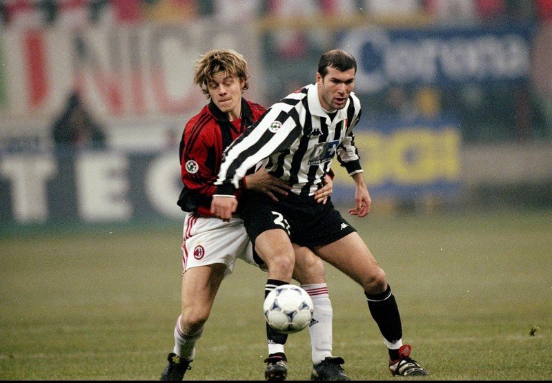 Thomas Helveg, Milan, e Zinedine Zidane, Juventus (Getty Images / Allsport UK /Allsport)