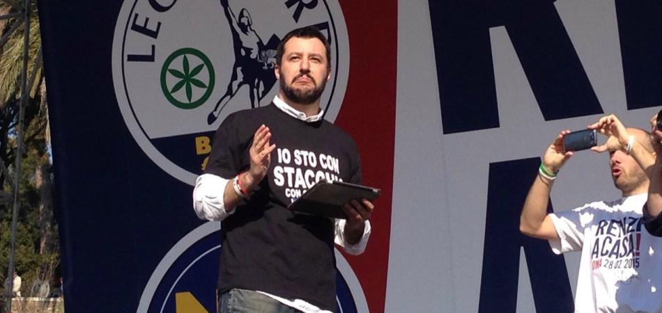 salvini a piazza del popolo