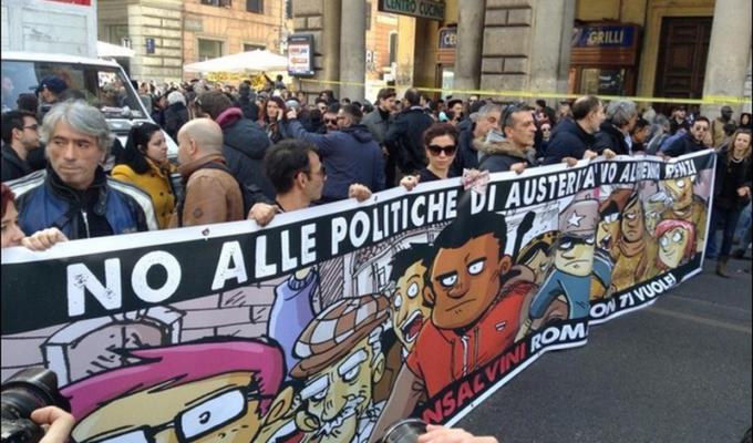 salvini a piazza del popolo