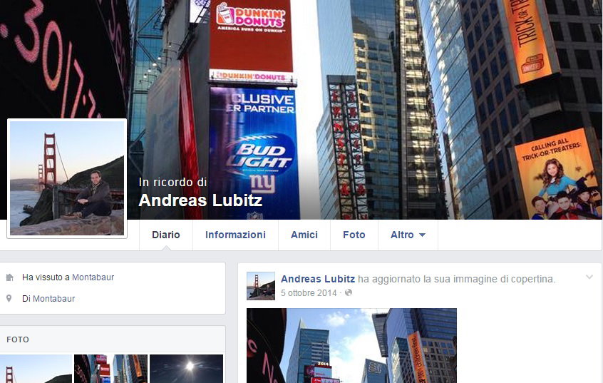 La vera storia della pagina Facebook di Andreas Lubitz cancellata article-post