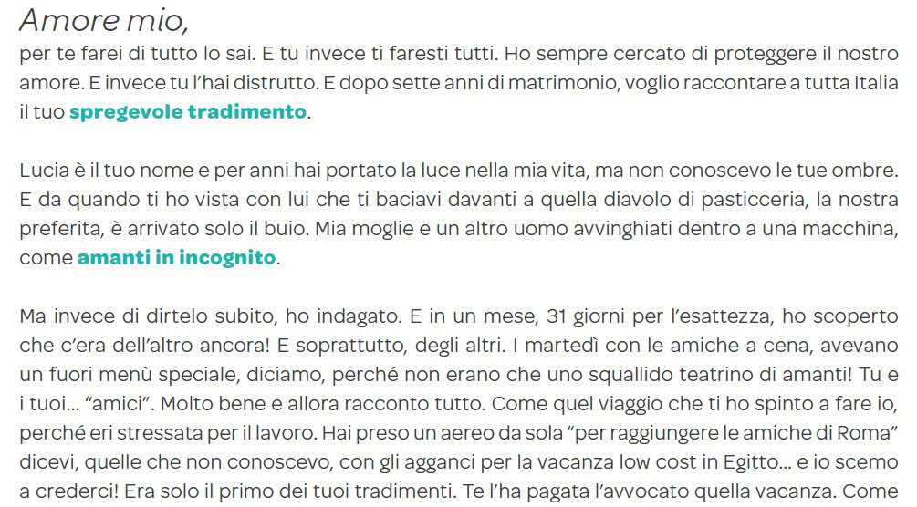 Lettera Di Un Marito Alla Moglie Che Ama
