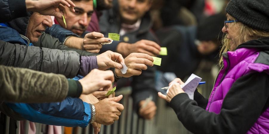 testa di maiale contro migranti
