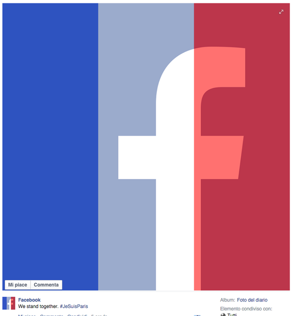 Parigi sotto attacco, le foto di Facebook si colorano con la bandiera francese