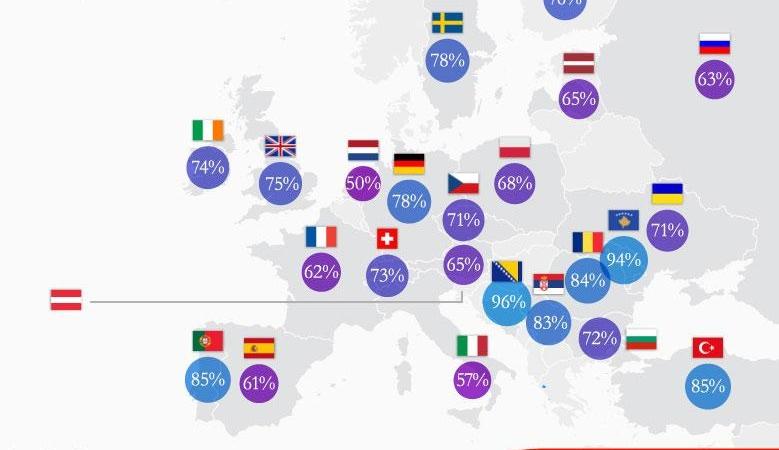 La mappa dei Paesi in cui ci si lava più spesso le mani