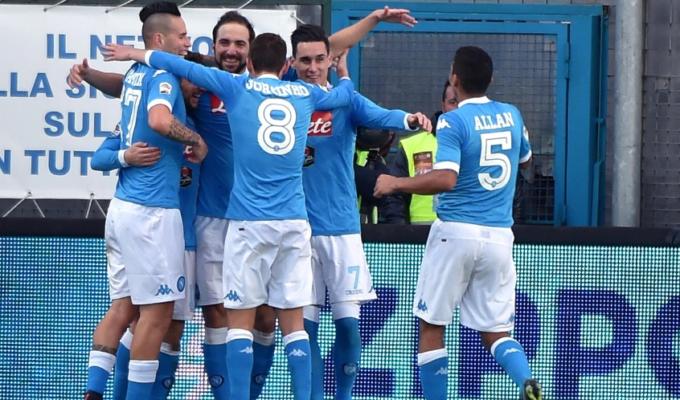 FROSINONE NAPOLI 1-5 GOL NAPOLI TABELLINO PAGELLE FESTA NAPOLI