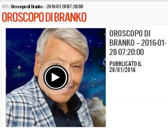 Branko contro le Unioni civili: «Il matrimonio è fatto da un lui e una lei. Me lo dice Giove»