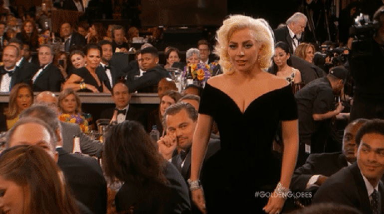 leonardo di caprio lady gaga golden globes