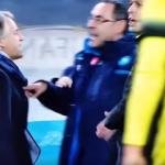La lite tra Maurzio Sarri e Roberto Mancini