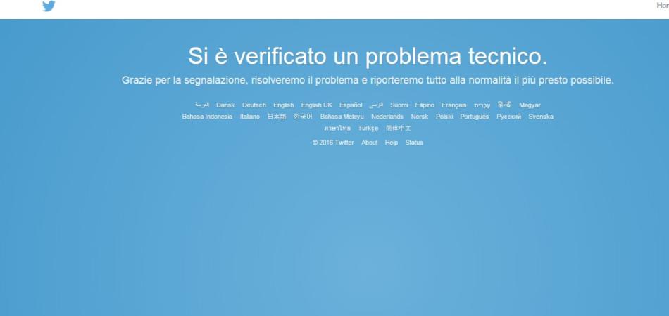 non funziona twitter