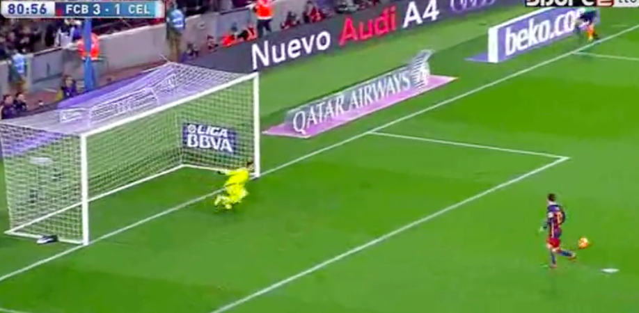 Barcellona Celta rigore a due messi suarez