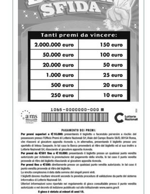 Gratta e Vinci probabilità di vincita