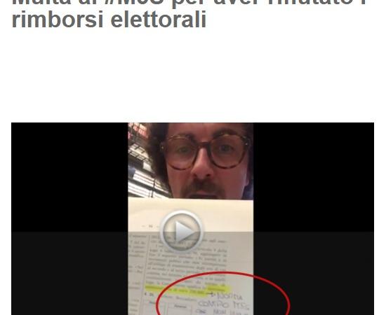 m5s rimborsi elettorali multa