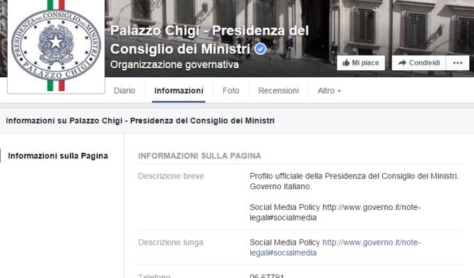 palazzo chigi facebook