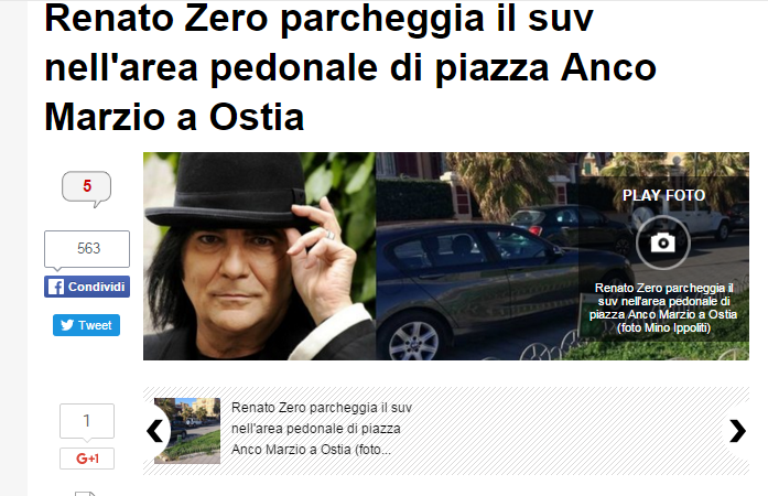 renato zero ostia suv area pedonale