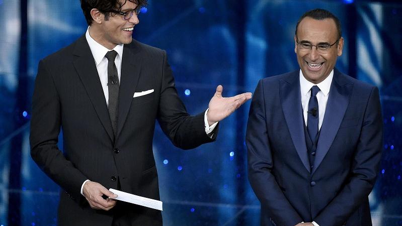Gabriel Garko e Carlo Conti a Sanremo 2016