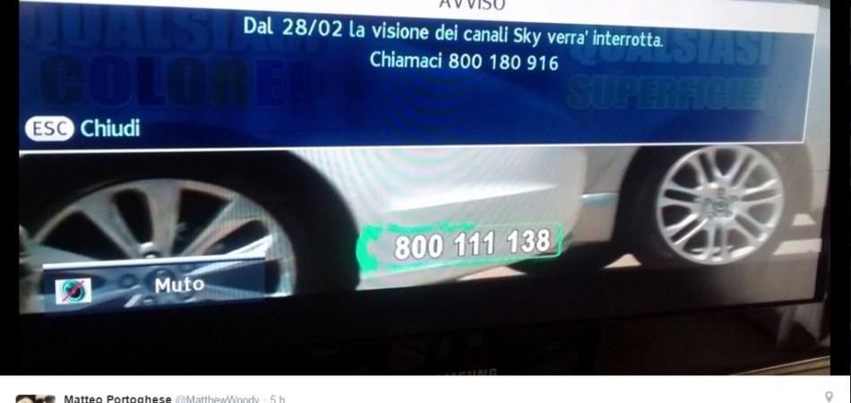 sky visione interrotta