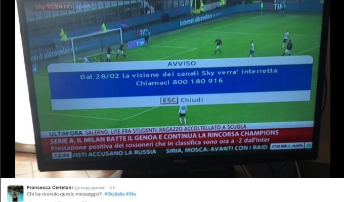 sky visione interrotta