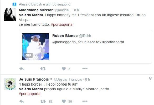 valeria marini torta porta a porta video