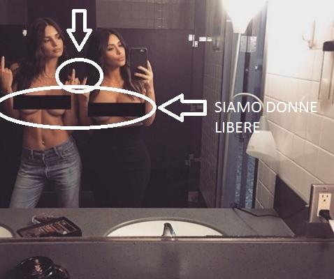 Kim Kardashian Emily Ratajkowski foto topless
