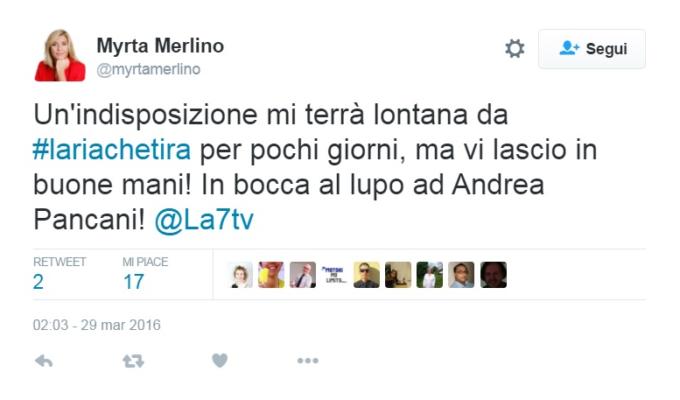L'Aria che tira Myrta Merlino