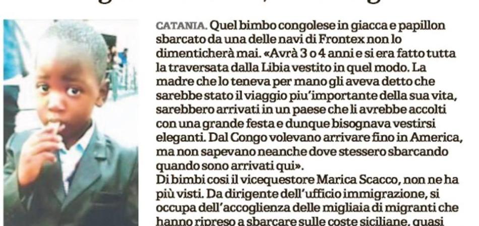 bambino migrante elegante