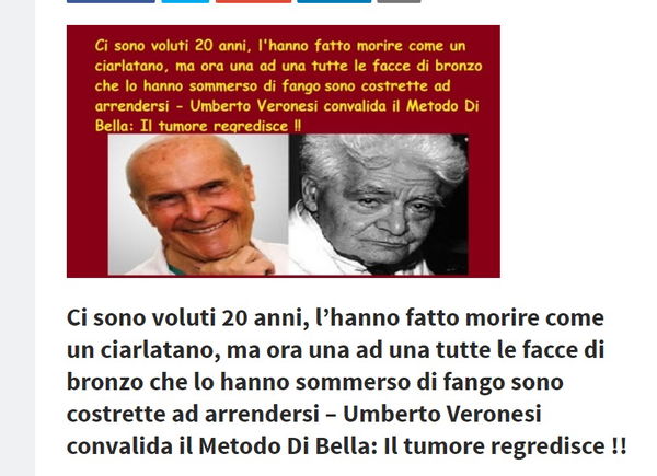 La bufala di Umberto Veronesi che convalida il metodo Di Bella
