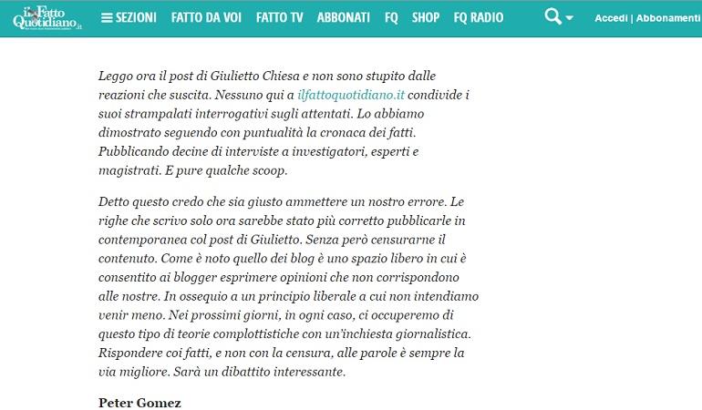 giulietto chiesa attentato metropolitana bruxelles peter gomez
