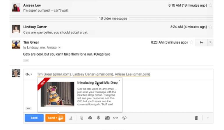 pesce aprile 2016 google gmail mic drop