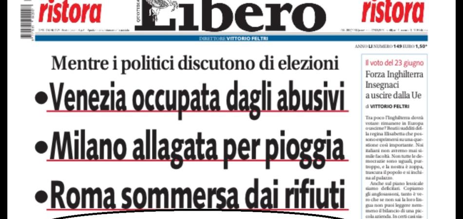 Libero Quotidiano Prima Pagina Sara Di Pietrantonio