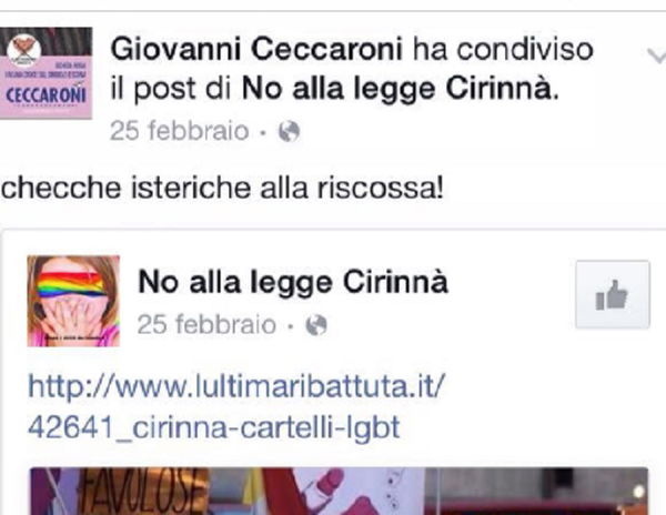 Amministrative a Roma, il candidato di Alfio Marchini e i suoi post su checche isteriche, rom e sionisti