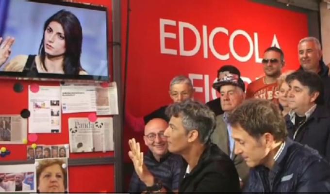 Edicola Fiore imitazione Virginia Raggi