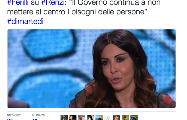Sabrina Ferilli attacca Matteo Renzi da Floris