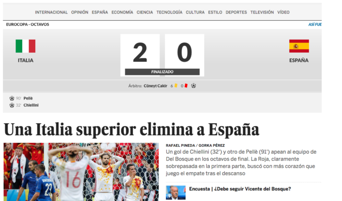 italia-Spagna prime pagine