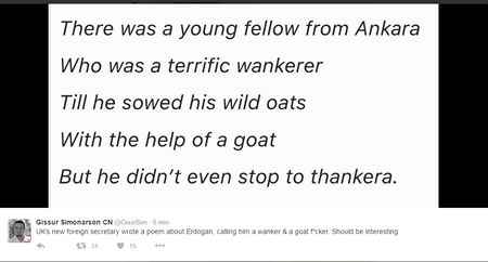 Boris Johnson sarà il Ministro degli Esteri inglese. Due mesi fa diede del “segaiolo” e dello zoofilo a Erdogan article-post