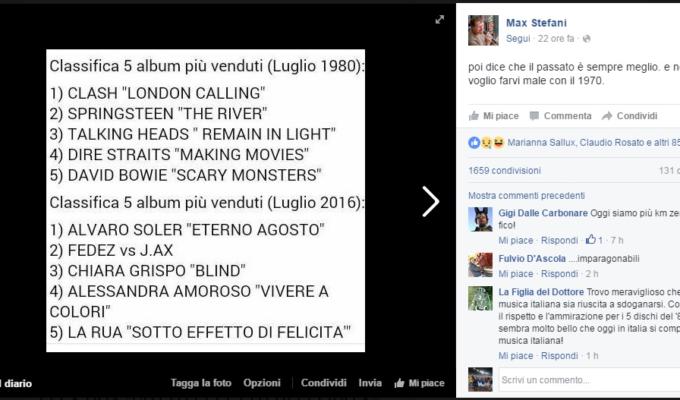 Bufala hit parade luglio 1980 2016 Facebook