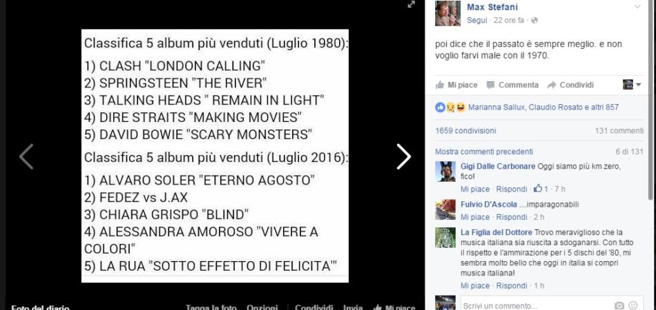Bufala hit parade luglio 1980 2016 Facebook