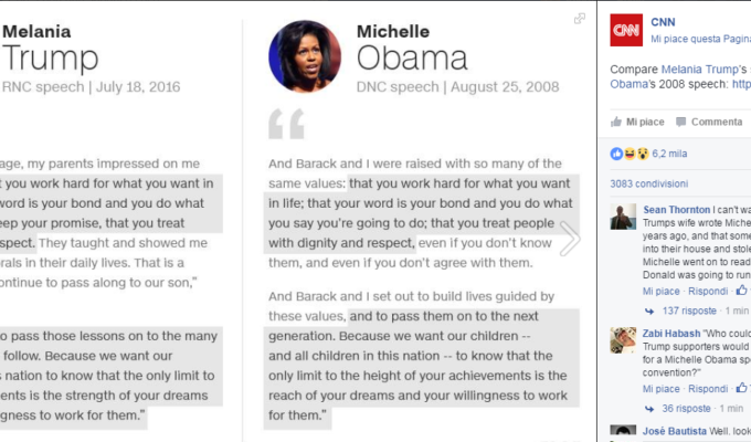 Melania Trump Michelle Obama Convention